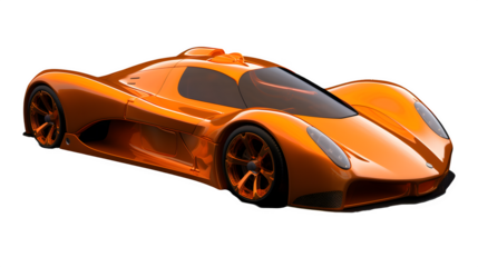 orange sports car isolated on white