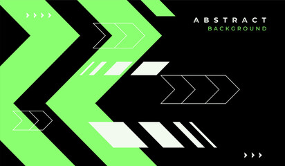 Green and white abstract shapes with black background vector design