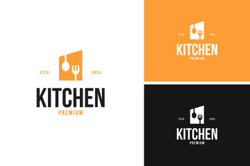 Fototapeta premium Kitchen restaurant logo design template vector illustration idea