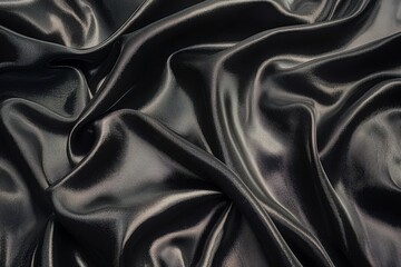 Obraz premium Abstract Draped Black Fabric with Subtle Texture