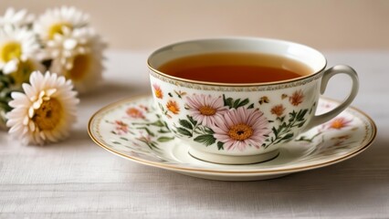  Sip of serenity  A moment of floral delight