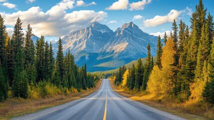 A road with a mountain range in the background
