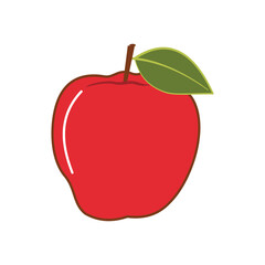 apple fresh fruit icon illustration design graphic flat style red apple fruit. Illustration in cartoon style on a white background. Element design of fruit