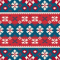 Ugly sweater Merry Christmas party ornament background seamless pattern