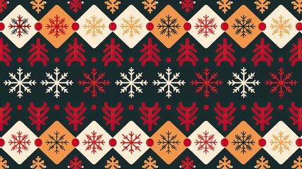 Ugly sweater Merry Christmas party ornament background seamless pattern