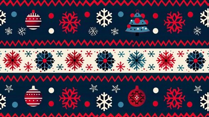 Ugly sweater Merry Christmas party ornament background seamless pattern