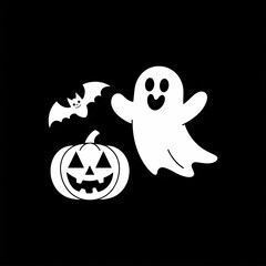 Fototapeta premium Happy Halloween logo lettering. Spooky badge design.