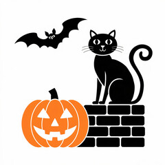 Happy Halloween logo lettering. Spooky badge design.