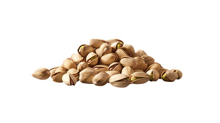 A pile of roasted pistachios with a transparent background.