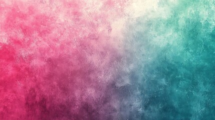 An abstract pink and teal watercolor background texture creates a calming and ethereal atmosphere.