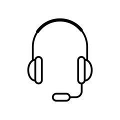 Line Headphones icon, vector flat black simple trendy style illustration for web and app..eps