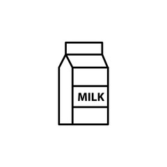 Milk flat icon. vector flat black linear illustration for web and app..eps