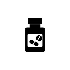 Pills vector icon, simple flat black trendy style illustration for web and app..eps