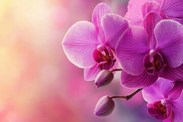 Obraz premium Close-up of a Pink Orchid with Blurred Background