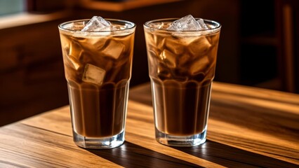 Refreshing summer beverages on a wooden table