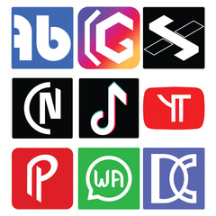Exclusive Social Media Icon Set Collection Vector Illustration