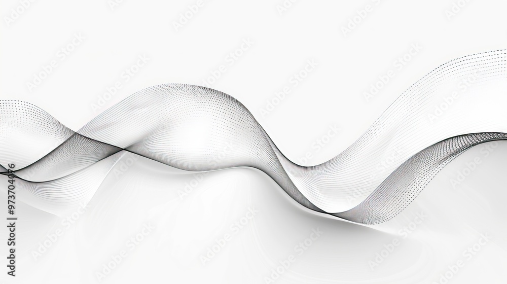 Wall mural White background abstract with wavy line 