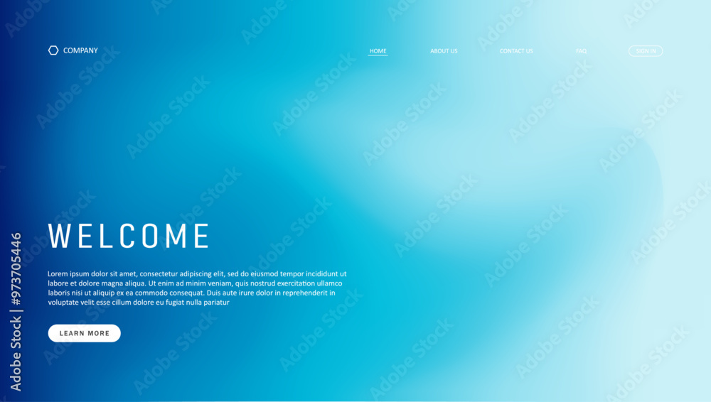 Poster abstract wave futuristic design of landing page. retro gradient mesh website design