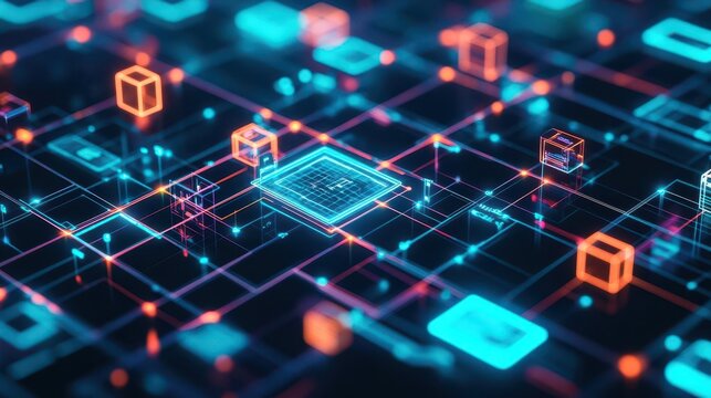 A bustling digital marketplace where users barter, exchange, and create content, with glowing pathways connecting them in realtime