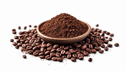  Freshly ground coffee beans ready to brew