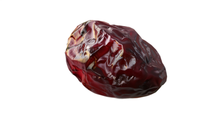 A single raisin with a transparent background.