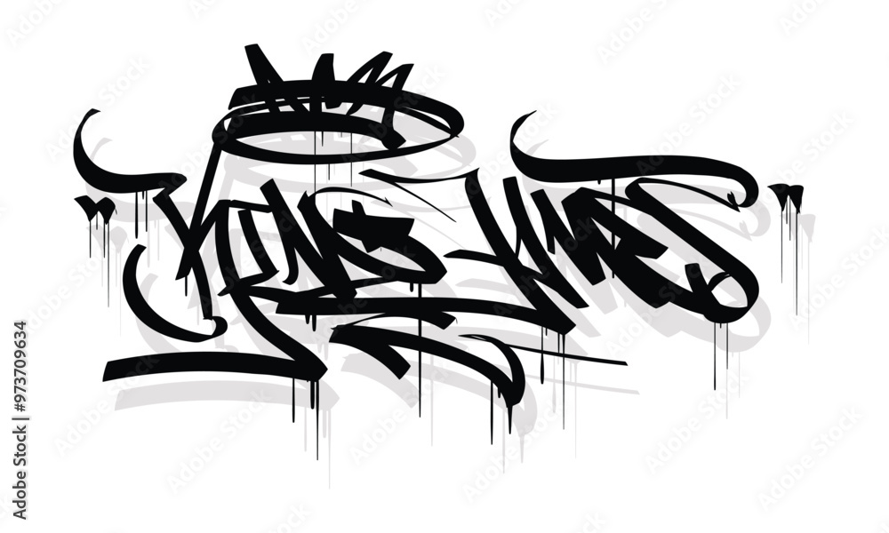 Sticker king james graffiti tag style design