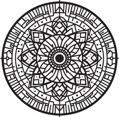 Mandala, Vector Mandala, floral mandala, flower mandala, Tribal mandala ornament vector design, geometric Hawaiian style pattern in black and white. mandala illustration,