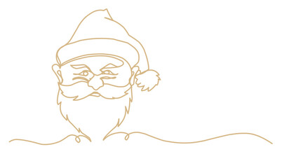 Santa Claus Christmas Mascot in line art style