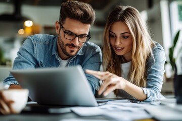 Modern Financial Advisor Discussing Emergency Funds with Gen Z Client in Coral Red Profile View