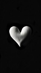 white heart black background