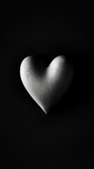 white heart black background