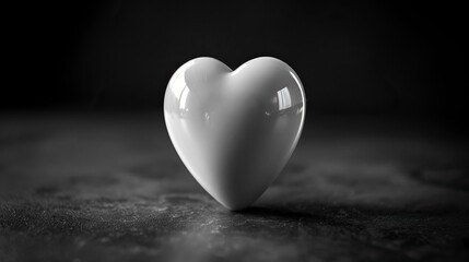 Fototapeta premium white heart black background