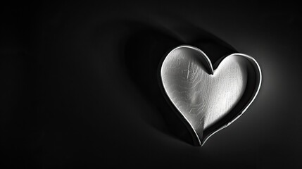 white heart black background