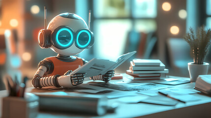 Ai copywriting bot using chatgpt for content creation artificial intelligence concept 3d illustration. Artificial Intelligence. Illustration