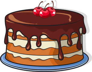 Cake with cherry topping