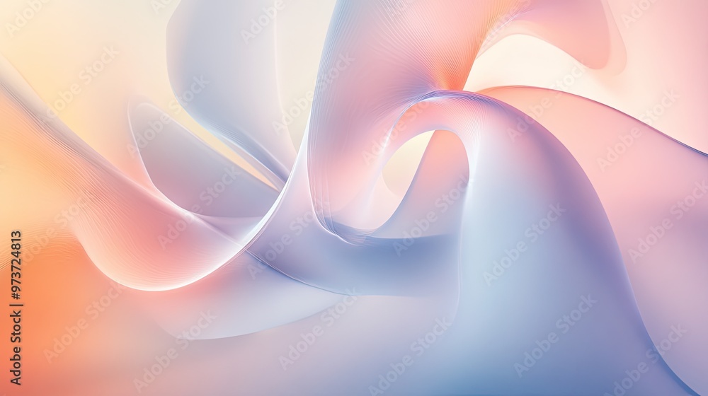 Poster soft light-colored futuristic design with smooth curves and glowing highlights, perfect for tech pre