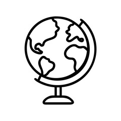 World Globe on a Stand Silhouette Icon Transparent Background Clipart