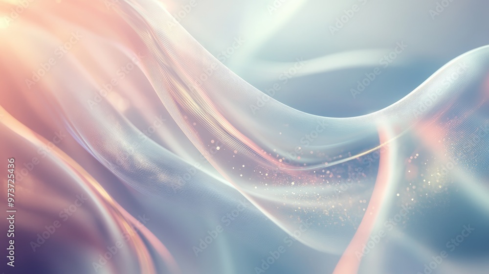 Poster soft light-colored futuristic design with smooth curves and glowing highlights, perfect for tech pre