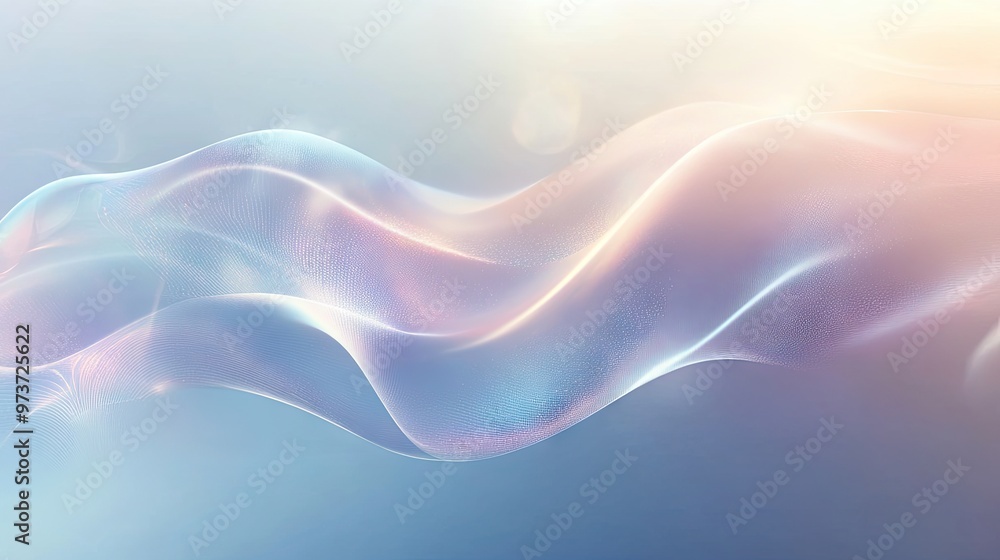 Poster soft light-colored futuristic design with smooth curves and glowing highlights, perfect for tech pre