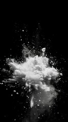Obraz premium White smoke explosion isolated on black 