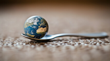 earth in teaspoon symbolizes fragility of our planet