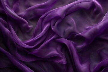 Obraz premium Draped Purple Sheer Fabric with Wrinkles and Texture