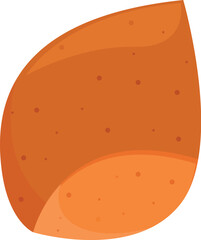 Half sweet potato with orange flesh, usually boiled or baked and eaten as a starchy side dish
