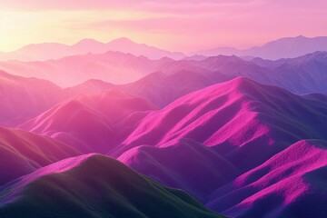 Purple Mountains at Sunset with a Soft Glow