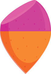 Half peeled sweet potato showing the vibrant orange flesh inside