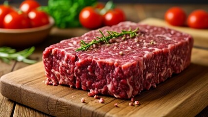  Deliciously marbled steak ready to grill