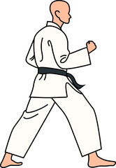 Karate Technique Pose Illustration