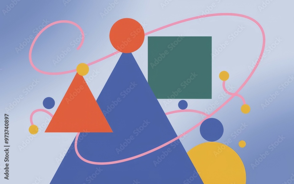 Poster geometric shapes abstract. abstract art with colorful geometric shapes, including triangles, squares