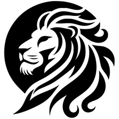 Lion face silhouette