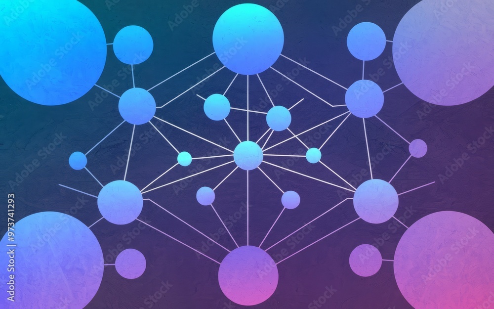 Aufkleber network abstract. interconnected circles represent a network, collaboration, and interconnectedness.